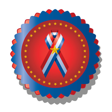 a red and blue icon with a peace symbol inside itのイラスト素材