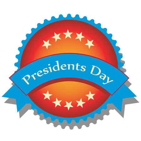 a red and blue round icon for presidents dayのイラスト素材