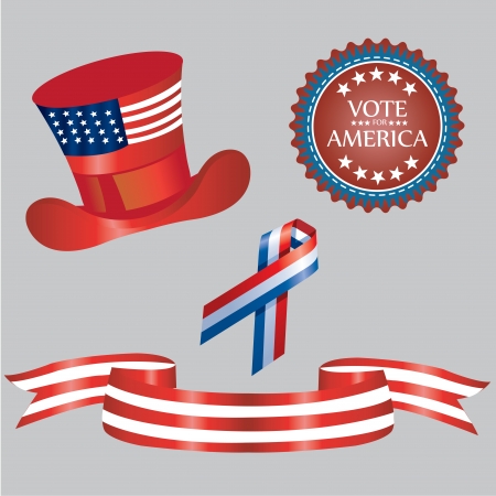 a lot of colored icons for presidents dayのイラスト素材