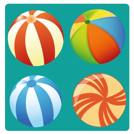 four different styles of beach balls for this summerのイラスト素材
