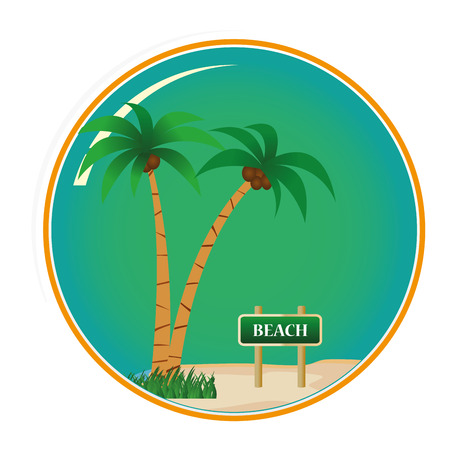 a round icon with some coconuts for this summerのイラスト素材