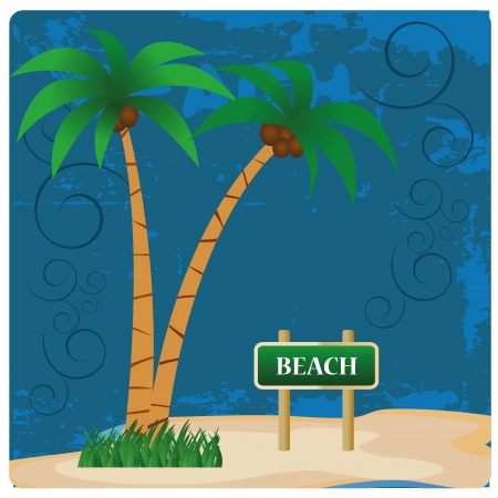 two palm trees with coconuts for this summerのイラスト素材