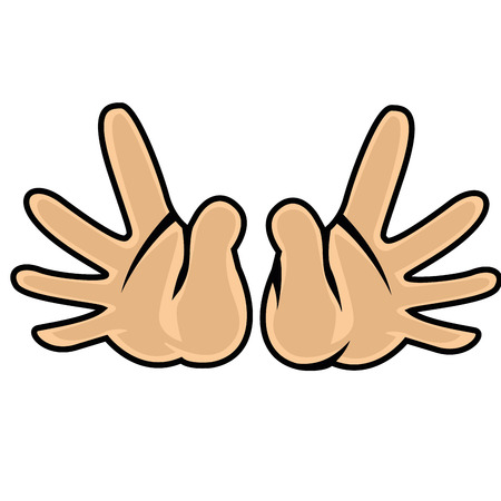 a pair of hands in a white backgroundのイラスト素材