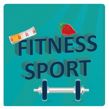 a blue background with some text and elements for fitnessのイラスト素材