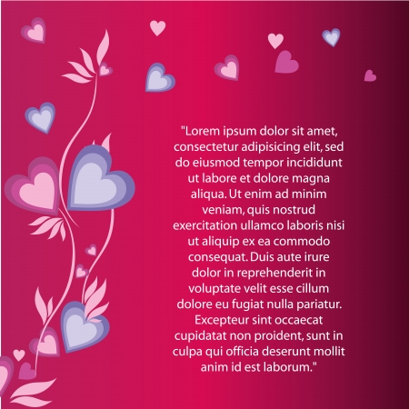 some colored hearts and text in pink backgroundのイラスト素材