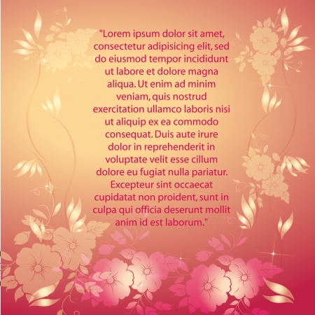 a lot of colored flowers in a gradient background with textのイラスト素材