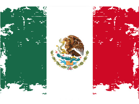 the mexican flag with its respective colorsのイラスト素材