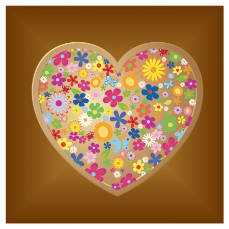 a golden heart with some elements inside itのイラスト素材