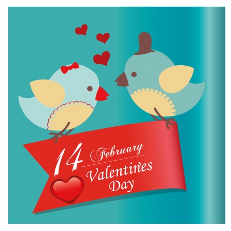 a couple of birds and some text with a heart for valentine dayのイラスト素材