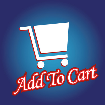 a white islhouette of a cart with red textのイラスト素材
