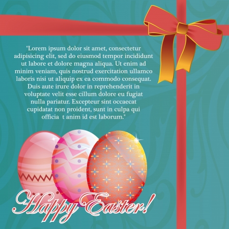 a blue card with some easter eggs for celebrationのイラスト素材