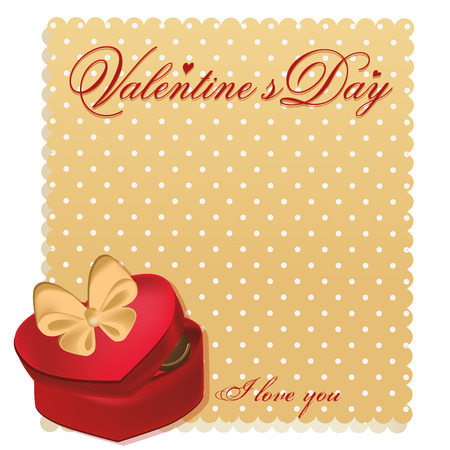 a red gift with a ribbon and some text for valentine's dayのイラスト素材