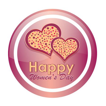 a pair of hearts in a pink icon and text for women's dayのイラスト素材