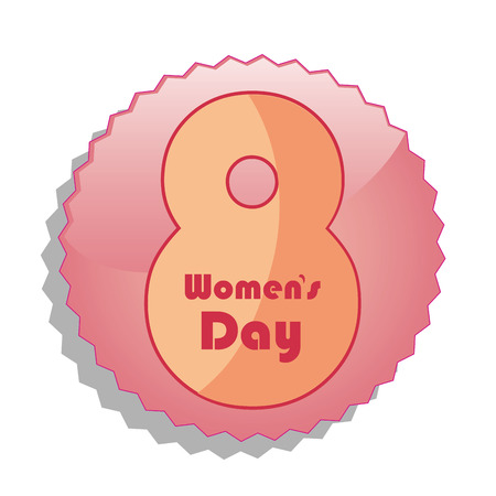 a pink icon with a big number for women's dayのイラスト素材