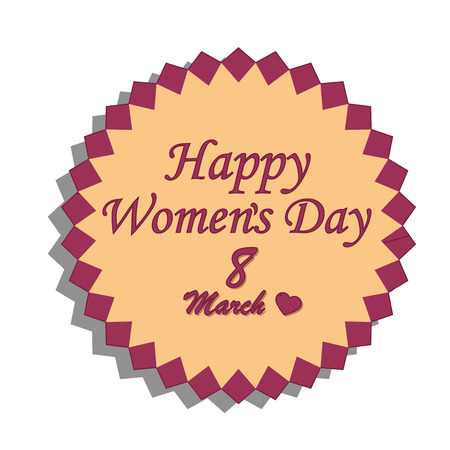 a yellow round icon with some text for women's dayのイラスト素材