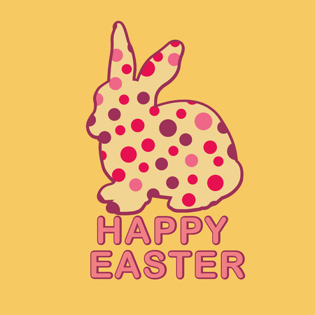 a rabbit silhouette with a texture and some text for easterのイラスト素材