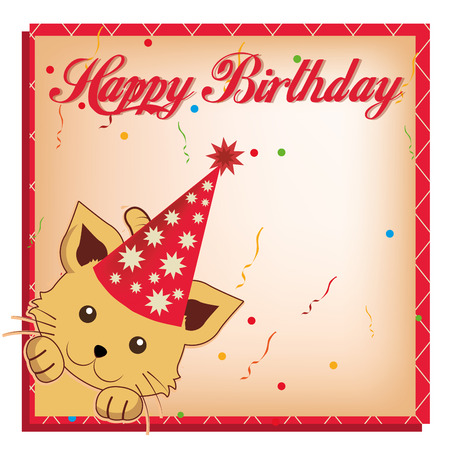 a happy and some red text for a happy birthdayのイラスト素材
