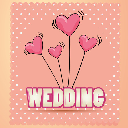 some text with pink heart balloons for a weddingのイラスト素材