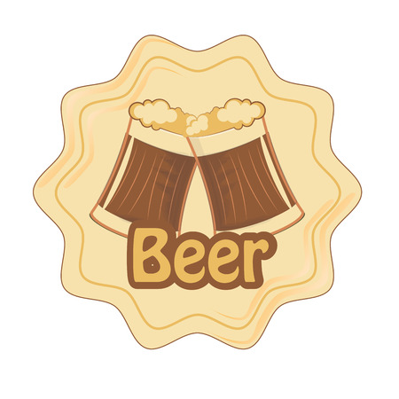 a couple of beers with in an icon with some textのイラスト素材