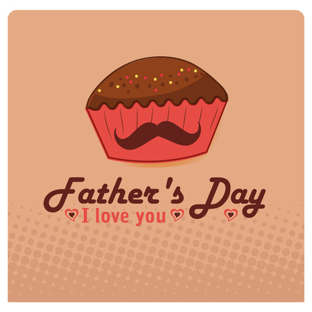 a delicious cupcake with a mustache for father's dayのイラスト素材