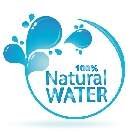some blue text and drops of mineral waterのイラスト素材