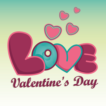 some colored text with borders and some hearts for valentine's dayのイラスト素材