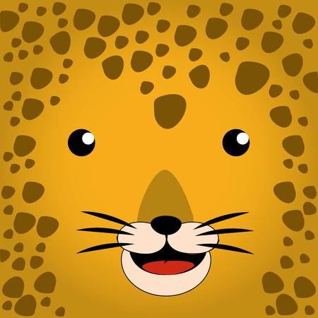 a happy face of a colored leopardのイラスト素材