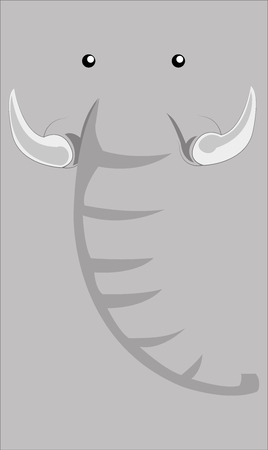 a grey face of an elephant and his teethのイラスト素材