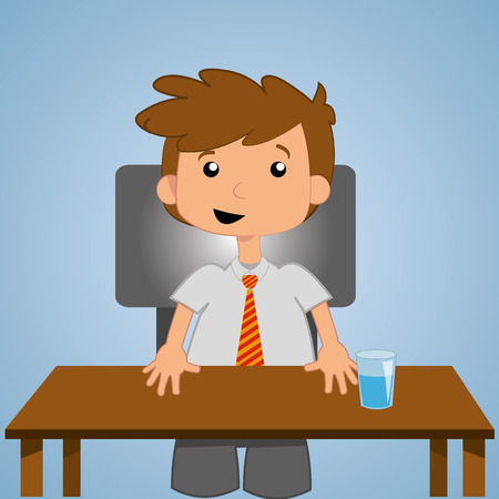 a businessman in a blue backgroundのイラスト素材