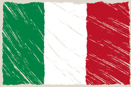 the italian flag with some grunge texturesのイラスト素材