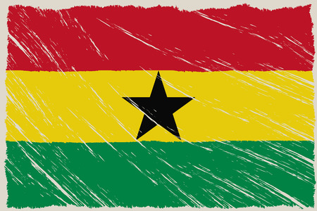 the flag of ghana with some grunge texturesのイラスト素材