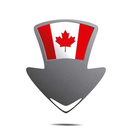 a pin with the canadian flag and its respective colorsのイラスト素材