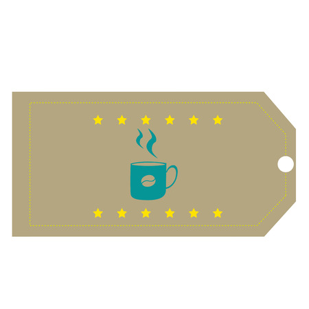 a silhouette of a coffee mug and some starsのイラスト素材