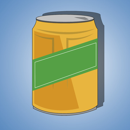 a yellow can with a cold drink for fast foodのイラスト素材