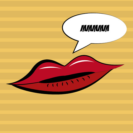 some red lips in a striped backgroundのイラスト素材