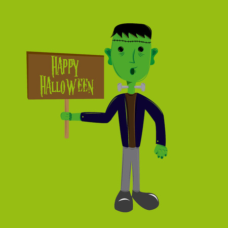 a green monster with clothes for this halloweenのイラスト素材