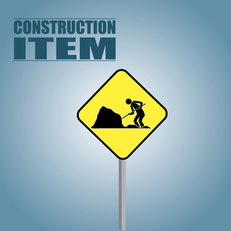 a yellow traffic signal with a black silhouette of a man workingのイラスト素材