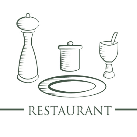 some sketches of gourmet dishes and text for menu designのイラスト素材