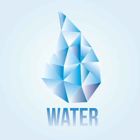 a single drop of water composed by triangles and textのイラスト素材
