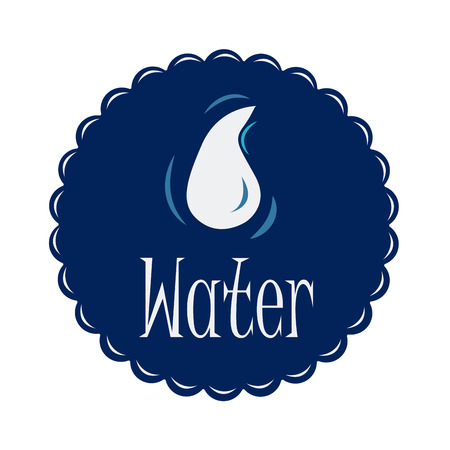 a blue label with some text and a drop of waterのイラスト素材