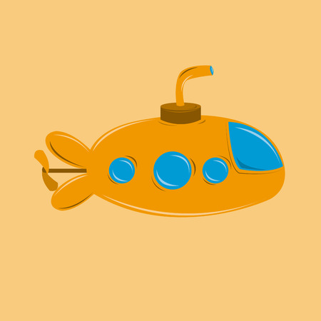 a yellow submarine on a yellow backgroundのイラスト素材