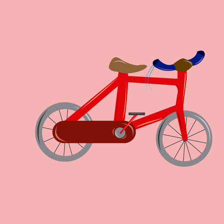 an isolated red bicycle on a pink backgroundのイラスト素材