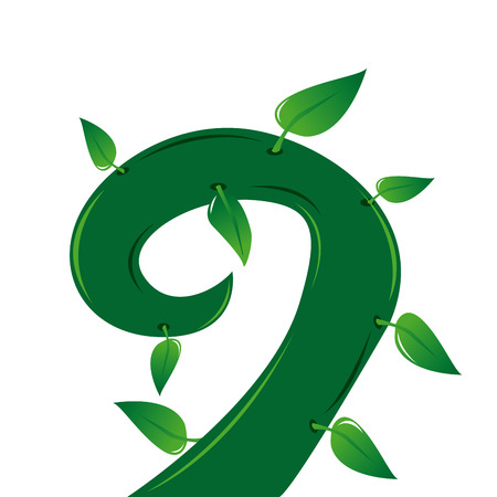 a green savage branch with some leavesのイラスト素材