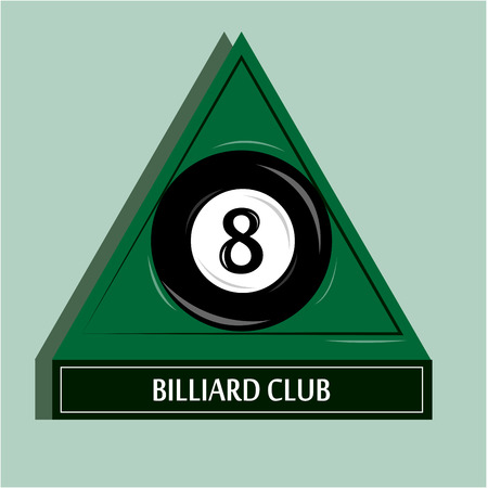 a billiard label with its respective ball and textのイラスト素材