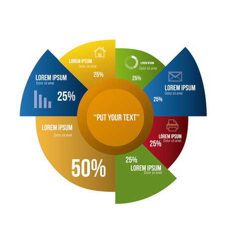 a colored infographic with text and icons for data managementのイラスト素材