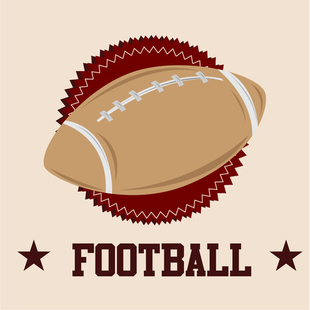 a football label with a ball, stars and textのイラスト素材