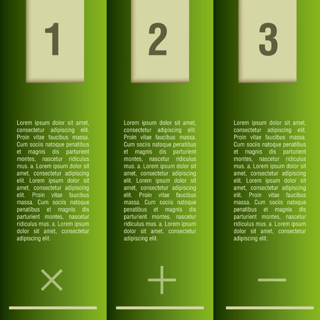 a set of green banners with text and numbersのイラスト素材