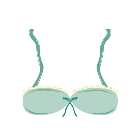 a blue bra with some details on a white backgroundのイラスト素材