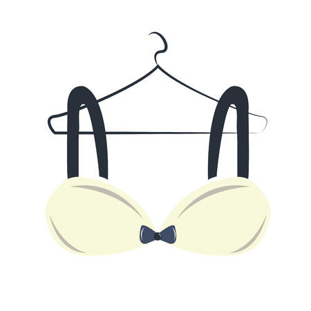 a light yellow bra with some details on a white backgroundのイラスト素材