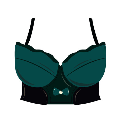 a blue bra with some details on a white backgroundのイラスト素材